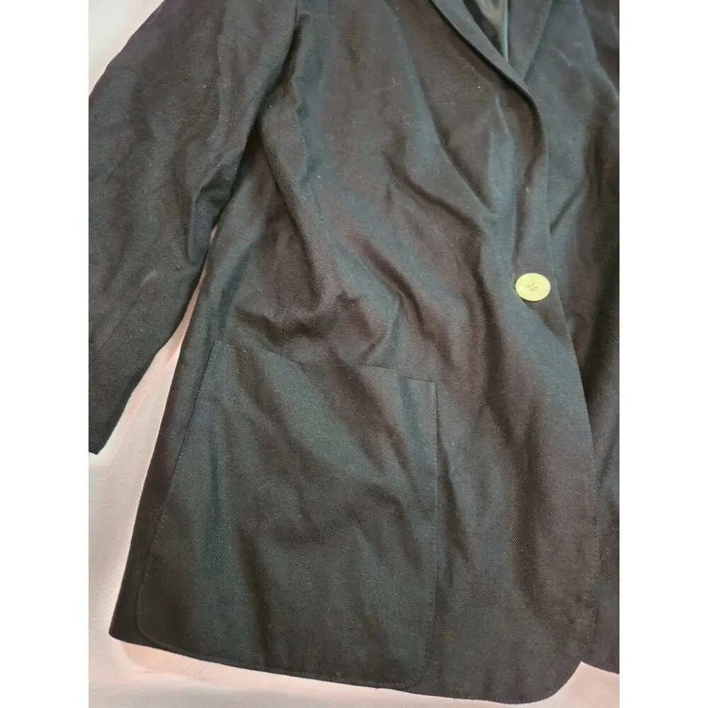Christian Dior Womens Blazer Suit Jacket Size 10 Black Vintage Single Button